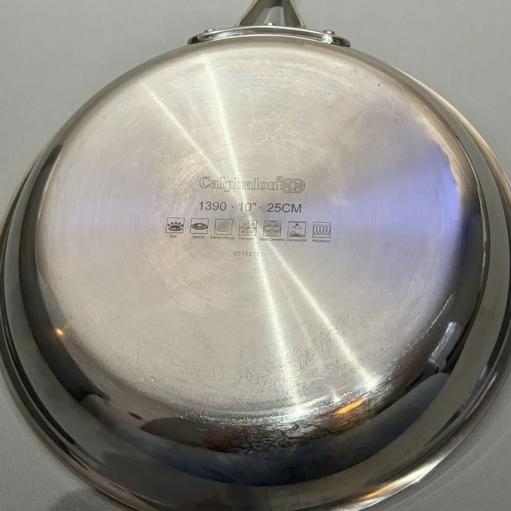 Calphalon 10” 1390 Stainless Steel Frying Sauté Pan Induction Gas Electric